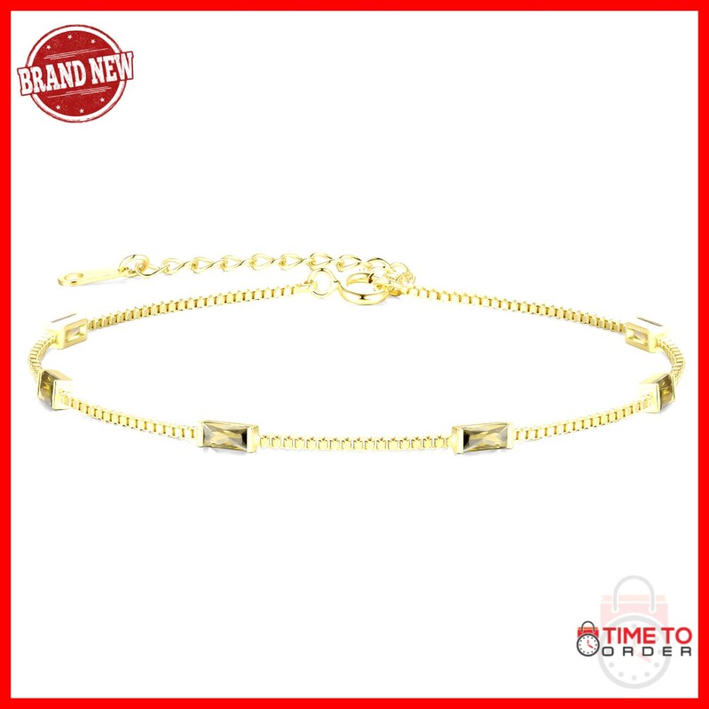 Sterling Silver Charm Link Bracelet Elegant Minimal Dainty Adjustable Birthday